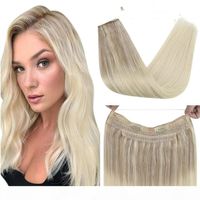 Wholesale Invisible Halo Hair Extensions Real Human Hair Fishing Wire with Clips Machine Remy Hair Nordic