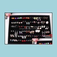 Wholesale Jewelry Boxes Packaging Display Earrings Tray Studs Trays Holder Showcase Case Pairs Pb1 Drop Delivery Ldg9