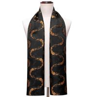 Wholesale Luxury Men s Black Jacquard Silk Autumn Winter Casual Business Suit Shirt Scarf for Women Male cm Barry Wang