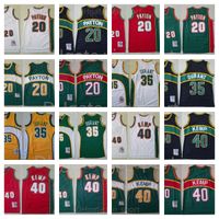 Wholesale Mitchell Ness and Vintage Basketball Gary Payton Jersey Kevin Durant Shawn Kemp Retro White Red Green Retire Stitched Good Man All Teams Color
