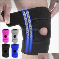 Wholesale Pads Athletic Outdoor As Sports Outdoorsadjustable Size Relieve Knee Pad Bandage Sport Safety Protection Elastic Nylon Protector Fitness E