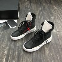 Wholesale 2021 fashion Casual Shoes Boots Red White Black High Top Men Sneakers Waterproof Genuine Leather Shoe