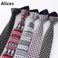 Wholesale 6cm Men s Embroidered Knit Tie Bicycle Knitted Ties Dog Elephant Necktie Narrow Slim Skinny Woven Cravate Skull Neckties Neck
