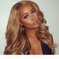Wholesale Body Wave Blonde wigs with human hair european hair full lace wig strawberry blonde color front lace wigs