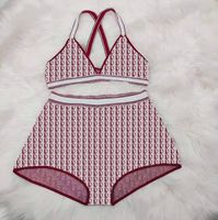 Wholesale Summer Sexy Bathing Suit Swimwear Full Letter Knitting Women Brand Bikini Patterns Stripe Girl Swimsuit