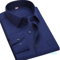 Wholesale Luxury Men s Casual Shirts XL XL XL XL XL Large Size Business Long Sleeved Shirt White Blue Black Striped Male Social Dress Plus