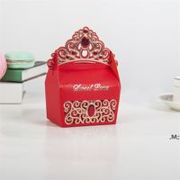 Wholesale Princess Crown Wedding Candy Boxes Chocolate Gift Boxes Romantic Paper Candy Bag Box Wedding Candy Boxes LLA9695