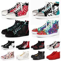Wholesale Red Bottom Bottoms Authentic diamonds Casual Shoes Men Studded Spikes Women Original Classic Platform sneakers Leather Suede Luxurys Designers Oxfords