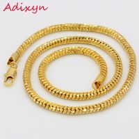 Wholesale Adixyn Gold Color Link Chain Men Women Unisex Jewelry Trendy Hip Hop Punk Rock Nugget Men Necklace Chains