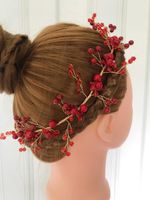 Wholesale Headpieces Red Pearl Bridal Tiaras Hairbands Hairpins Bridesmaid Diamante Hair Vine Accessories Wedding Jewelry1