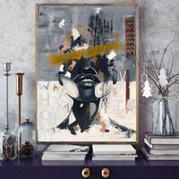 Wholesale Modern Fashion Figure Poster Black And White Picture Abstract Graffiti Woman Face Canvas Prints Decor Painting For Living Room Paintings
