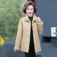 Wholesale Winter Jacket Plus Velvet Padded Coat Middle aged Women Stand up Collar Size Wadded Jackets Thick Warm Short Outwear Women s