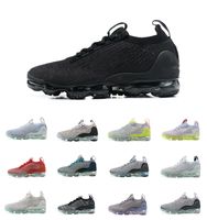 Wholesale 2021 FK Triple Black Anthracite Running shoes Vapores knit Oreo Obsidian men women trainers Metallic Silver Grey Neon pink volt Bold Blue Oatmeal Light Dew sneakers