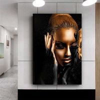 Wholesale Paintings Canvas Painting Portrait Posters and Prints Abstract Sexy Golden Nude Women Wall Art Pictures for Living Room Cuadros Home Decor1 TXV