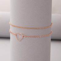 Wholesale Bangle Simple Geometry Bracelet Set For Women Romantic Love Rose Gold Alloy Female Anniversary Jewelry Accessories