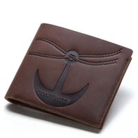 Wholesale Wallets Vintage Crazy Horse Leather Men s Wallet Fashion Genuine Two Fold Lightweight Cow