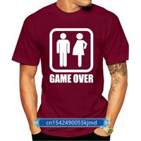 Wholesale Men s T Shirts Funny Dad Mom Tee Shirt Hipster Couple Gaming T shirt Harajuku Printed Game Over Pregnancy Tshirt