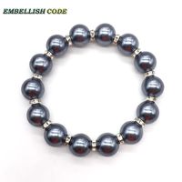 Wholesale Elastic Bracelet Sea Shell Mother Pearl Iron Grey Nice Color Perfect Round mm And mm Crystal Attractive Fashion Jewellery Beaded Stran