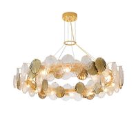 Wholesale Chandeliers Art Deco Sea Shell Gold Silver Round Oval Designer Dimmable LED Chandelier Lighting Lustre Suspension Luminaire Lampen For Foyer