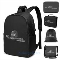 Wholesale Backpack Funny Graphic Print The Future Refused To Change USB Charge Men School Bags Women Bag Travel Laptop