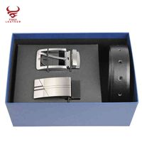 Wholesale 2021 Wholale Male Genuine Leather Clip Metal Buckle Gift Box Packaging Italy Man Belts