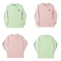 Wholesale Men s T Shirts Colors Mens Designer Tee Pink Silver Light Green High Street Long Sleeve