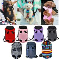 Wholesale 6PCS DHL Pet Carrier Backpack Adjustable Puppy Cay Dog Front Carrier Legs Out Mesh Canvas Sling Carry Pack Travel Tote Shoulder Bag Striped Solid Colors G703325