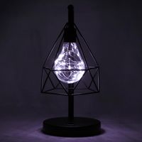 Wholesale Table Lamps Brand Retro Black Geometric Wire Industrial LED Light Bulb Bed Side Battery Desk Lamp Indoor Lighting Xmas Gifts