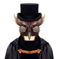 Wholesale Party Masks Men Women Retro Punk PU Leather Plague Bird Wings Rivet Steampunk Goggles Mask Gothic Halloween Cosplay Accessories