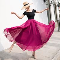 Wholesale Skirts Elegant Tulle Skirt Summer Dance Big Swing Women Korean Cute Pink Green Gray Blue Brown Black Long Tutu Q41