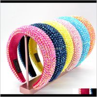Wholesale Headbands Hair Jewelry Drop Delivery Europe And United States Baroque Headband Korea Full Sponge With Drill Korean Version Of The Wide E
