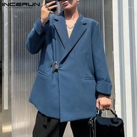 Wholesale Men s Suits Blazers Men Blazer Solid Color Lapel Long Sleeve Streetwear One Button Elegant Fashion Casual Thin Coats S XL INCERUN