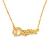 Wholesale 10k Yellow Gold GF w Rhodium Dream In Heart Frame Star Accents Pendant Azaggi Script Word Charm Women Jewelry Gift