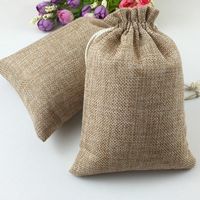 Wholesale Christmas Decorations Vintage Natural Burlap Hessia Gift Candy Bags Wedding Party Favor Pouch Birthday Supplies Drawstrings Jute