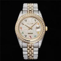 Wholesale Diary full drill type men s watch size mm inset Swarovski crystal diamond dial using automatic machinery movement K vacuum plating never fade