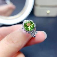 Wholesale Wedding Rings Womens Fashion Engagement Peridot Ring Elegant Rose Flower Color Treasure Gift Jewelry