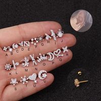 Wholesale Cross Heart Flower Crown Cz Ear Studs Piercing Cartilage Earring Conch Rook Tragus Stud Jewelry