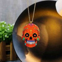 Wholesale New acrylic personality skeleton hip hop fashion couple necklace Halloween pendant trendy jewelry