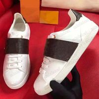 Wholesale Designer Womens Sneaker FrontRow White Leather Shoe Patent Monograms Coated Canvas Brown Flower Rubber Mens Runner Trainers Tennis Platform Casual Shoes