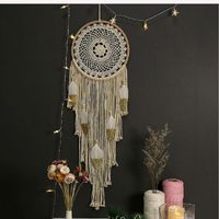 Wholesale Home Decor Macrame Dream Catcher Handmade Large Boho Crochet Wall Hanging With Feather Decorative Objects Figurines