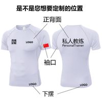 Wholesale Personal Trainer Work Custom Printed Logo Tights Short Sleeve Mens Sport T shirt Training Quick Drying Workout Clothes Soccer Jersey