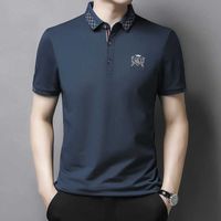 Wholesale Men s new polo shirt summer short sleeve Korean fashion men s T shirt Lapel solid color embroidery T shirt for men