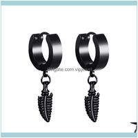 Wholesale Jewelrystainless Steel Earrings For Women Men Black Gold Color Cross Gothic Punk Rock Pendiente Falsos Pair Stud Drop Delivery Oqgcq