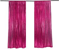 Wholesale Party Decoration Sequin Backdrop FTx2FT Fuchsia Curtain Panels Fabric Pography Background Wedding Po Booth Baby Shower