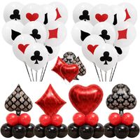 Wholesale Party Decoration Casino Theme Decor Poker Latex Balloon Set Las Vegas Birthday Wedding Spades Clubs Diamonds Aluminum Balloons
