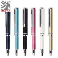 Discount zebra ballpoint pen Ballpoint Pens 1 Piece ZEBRA Retractable Pen BA55 Mini Metal Rod Oily Classic Pocket Signature 0.7mm Writing Smooth