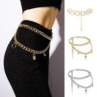 Wholesale Women Punk Pant Chain belt Female Hip Hop tassel Trousers Silver gold Chain For Pants Woman Cool Metal Chains On Jeans