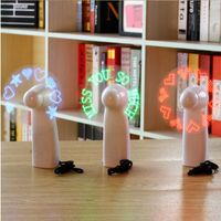 Wholesale Mini LED Colorful Light Portable Handheld Cooling Fan Battery Power With Strap Flashing Student Ideal Gift Fans