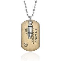 Wholesale Stainless Steel Vintage Gold Us Army Pendant Necklace Jewelry Men Punk Rock Gift With Chain For Him Chains