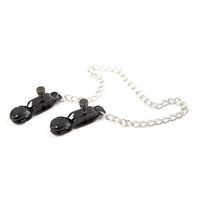 Wholesale Metal Breast Bondage Clip Black Stainless Steel Nipple Clamps With Chain Silica gel pad
